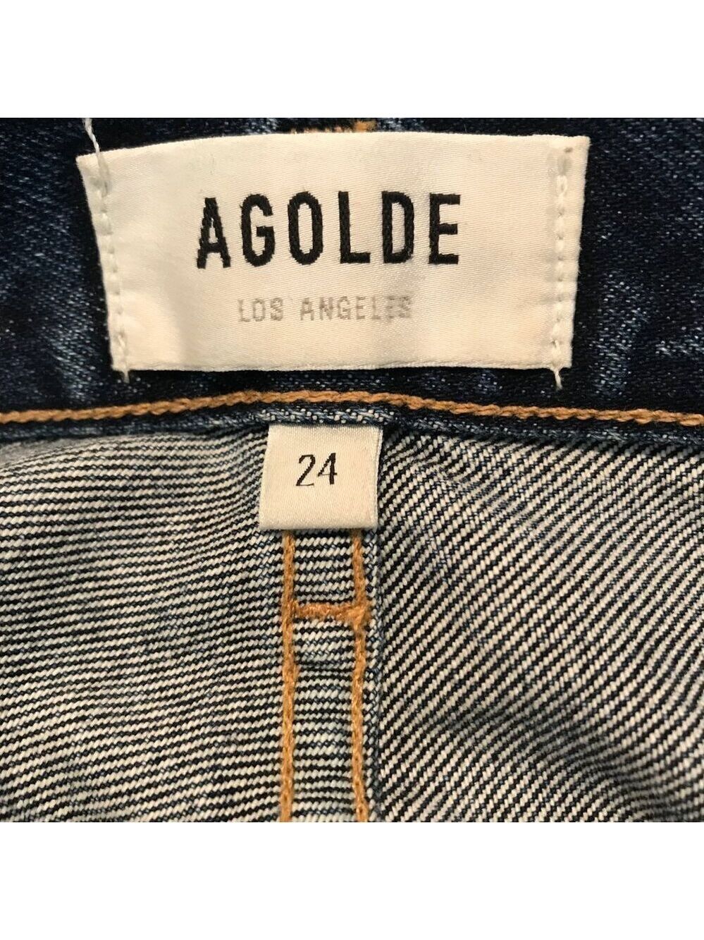 AGOLDE Pinch Waist Jean High 5 Pocket Zip Up Blue Jeans Size 24 - Picture 7 of 8
